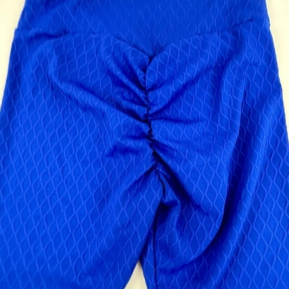 CM Fashion Leggings Womens Blue Waffle Pattern - Picture 10 of 11